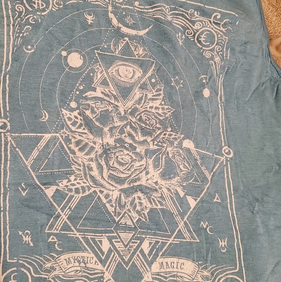 Blue Boho Witchy Graphic Print Tank Rue 21 Large - Picture 2 of 3